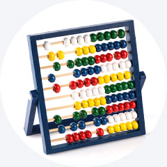 Abacus in blau mit bunten Perlen
