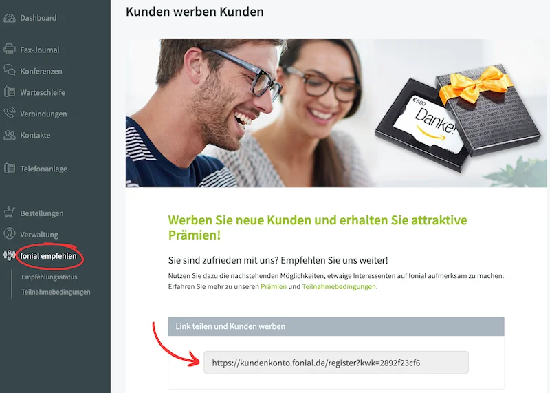 Kunden werben Kundenkonto Kunden werben Kundenkonto