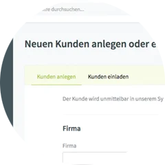 Registrierung eines Neukunden über das Portal Registrierungsformular