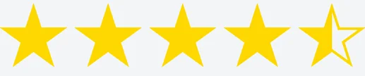 4,7 Sterne für fonial bei Google! Sterne-Bewertungsskala