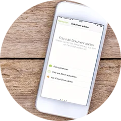 Bild mit Handy und eFax-App