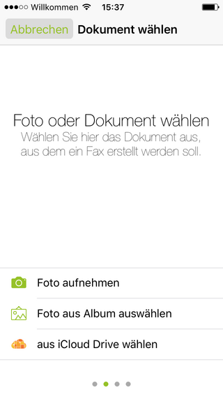 Screenshot Fax neu erstellen