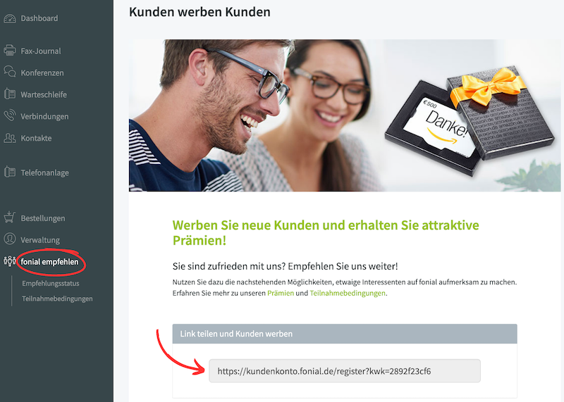 Kunden werben Kundenkonto