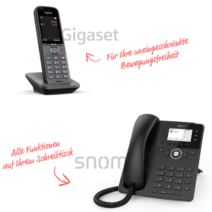 Darstellung von 2 Telefonen
