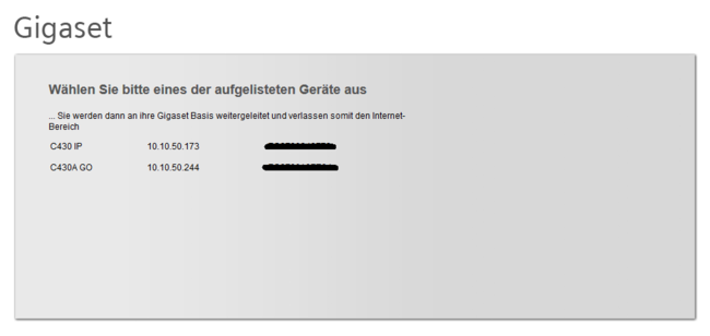 IP-Adresse über Browser Gigaset DE310 IP PRO