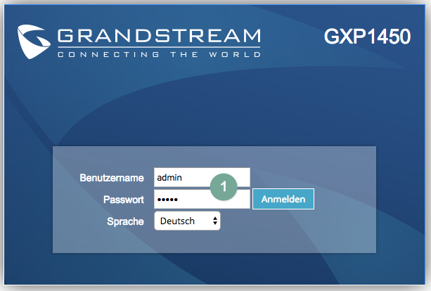 Administrationsoberfläche Grandstream GXP1450 aufrufen