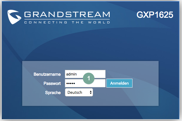 Administrationsoberfläche Grandstream GXP1625