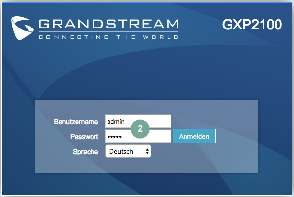 Administrationsoberfläche Grandstream GXP2100