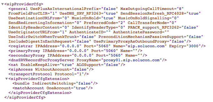 XML Datei SIP-Trunk Mitel