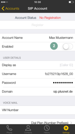Bria iOS Nutzer deaktivieren Schritt 2
