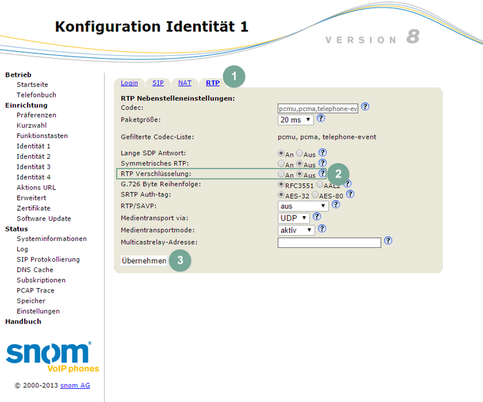 RTP snom 320