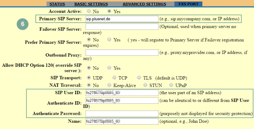 SIP Config Grandstream HandyTone