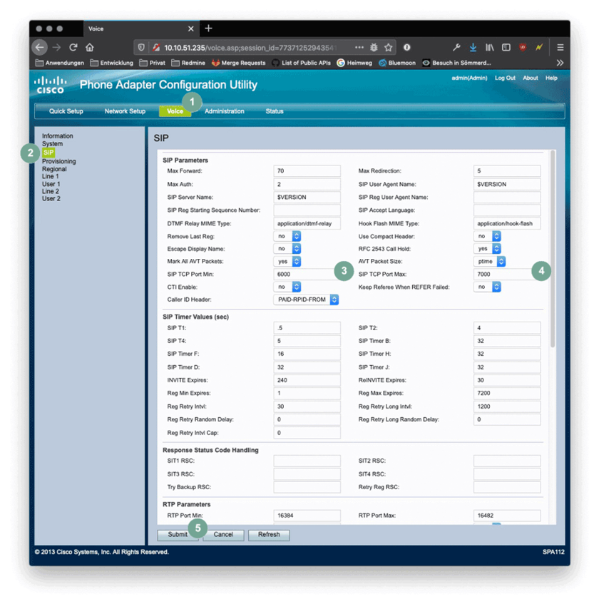 Cisco ATA SIP-Konfiguration