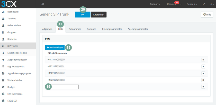 3CX DID hinzufügen