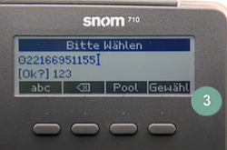 Display snom Funktion Konferenz  Fall A Schritt 3