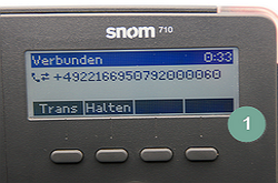 Display snom Funktion Konferenz  Fall A Schritt 1