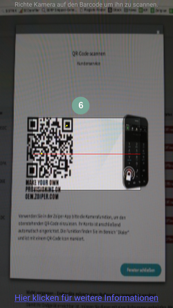 Zoiper Einrichtung mit QR-Code Schritt 6