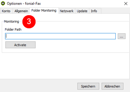 Optionsmenü fonial Faxdruckertreiber Windows