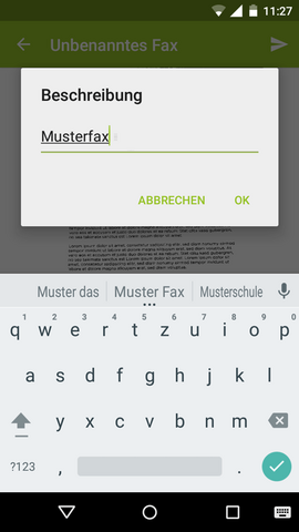 Titel bearbeiten fonial E-Fax-App