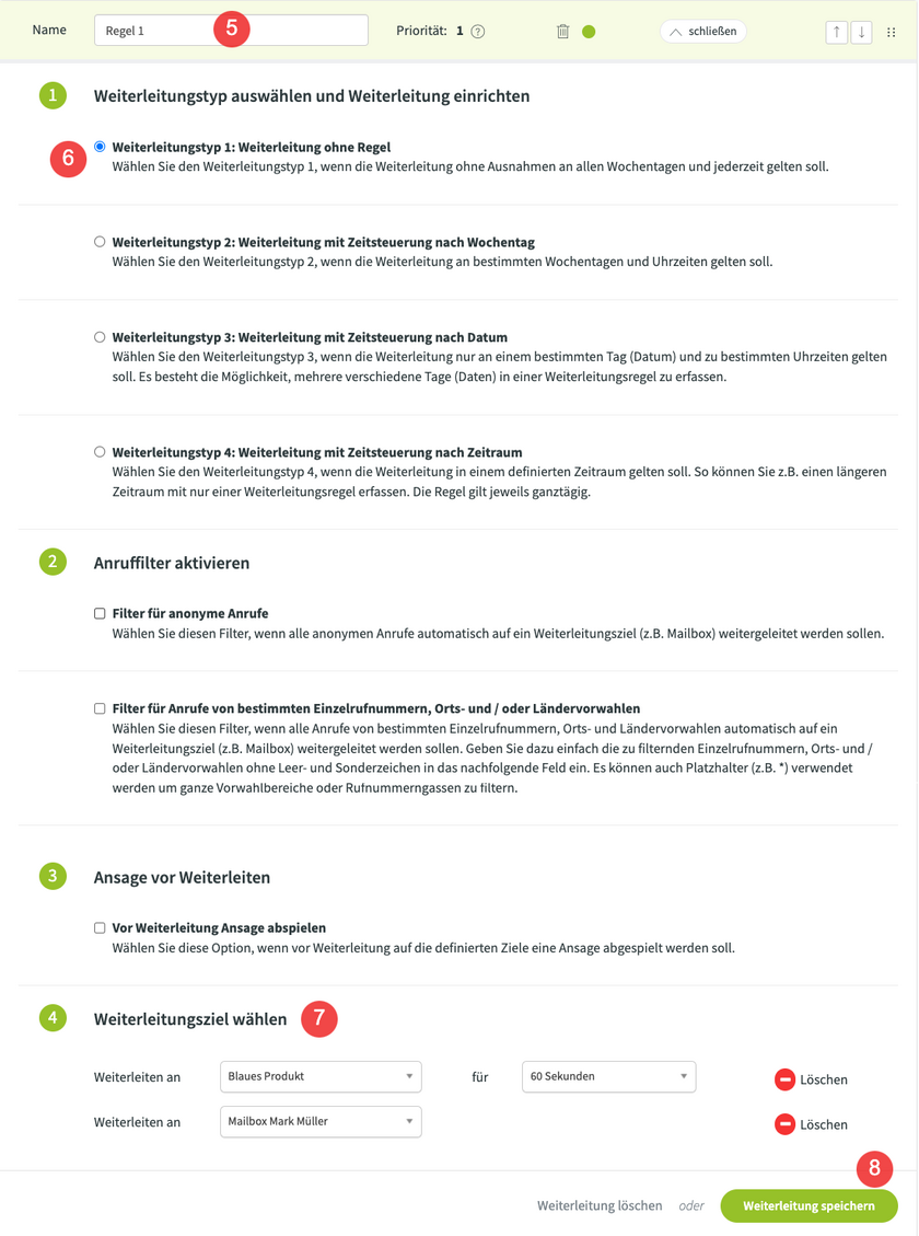 IVR / Warteschleife routen