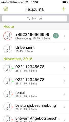 Faxübertragung fonial E-Fax-App