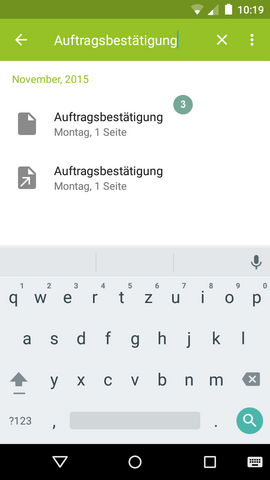 fonial E-Fax-App Suchfunktion