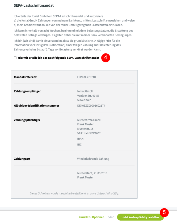 SEPA-Lastschriftmandat