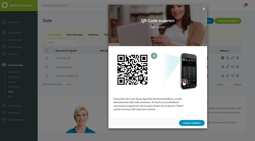 Zoiper Einrichtung mit QR Code Schritt 4