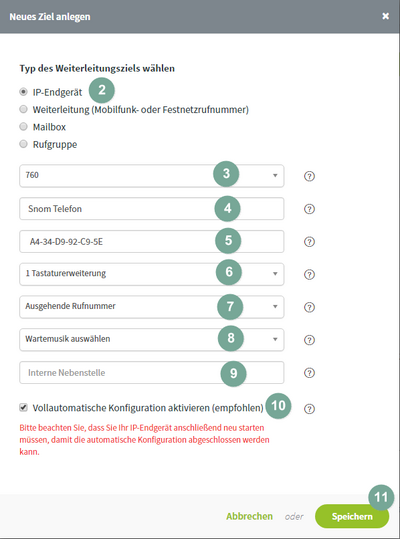 Typ des Weiterleitungsziels