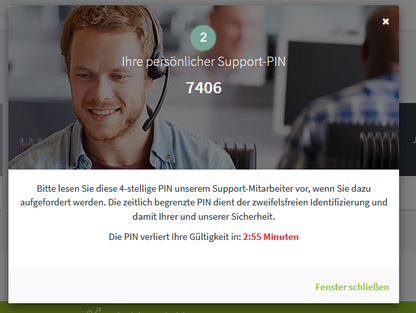 Persönlicher Support-PIN