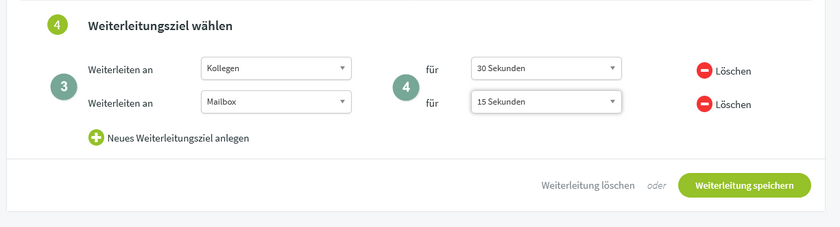 fonial Kundenkonto Weiterleitungsziel einrichten Schritt 2