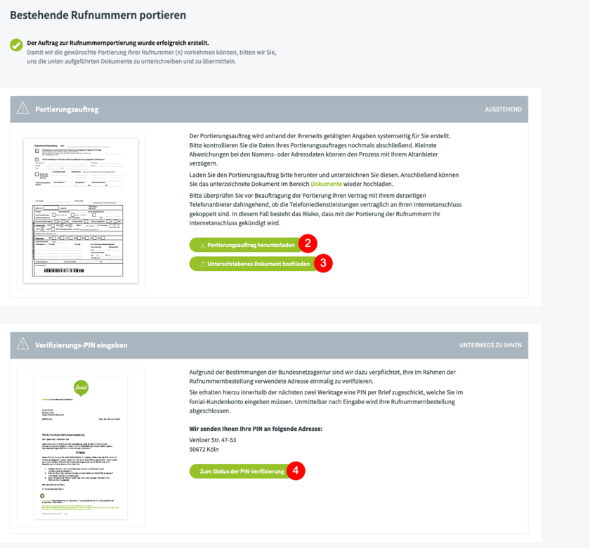 Portierungsauftrag herunterladen