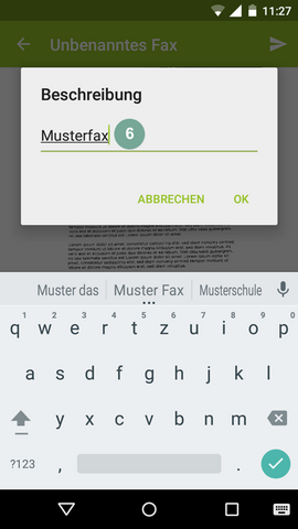 Benamung des Faxes ändern fonial E-Fax-App