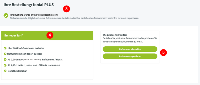 Bestellbestätigung Cloud-Telefonanlage