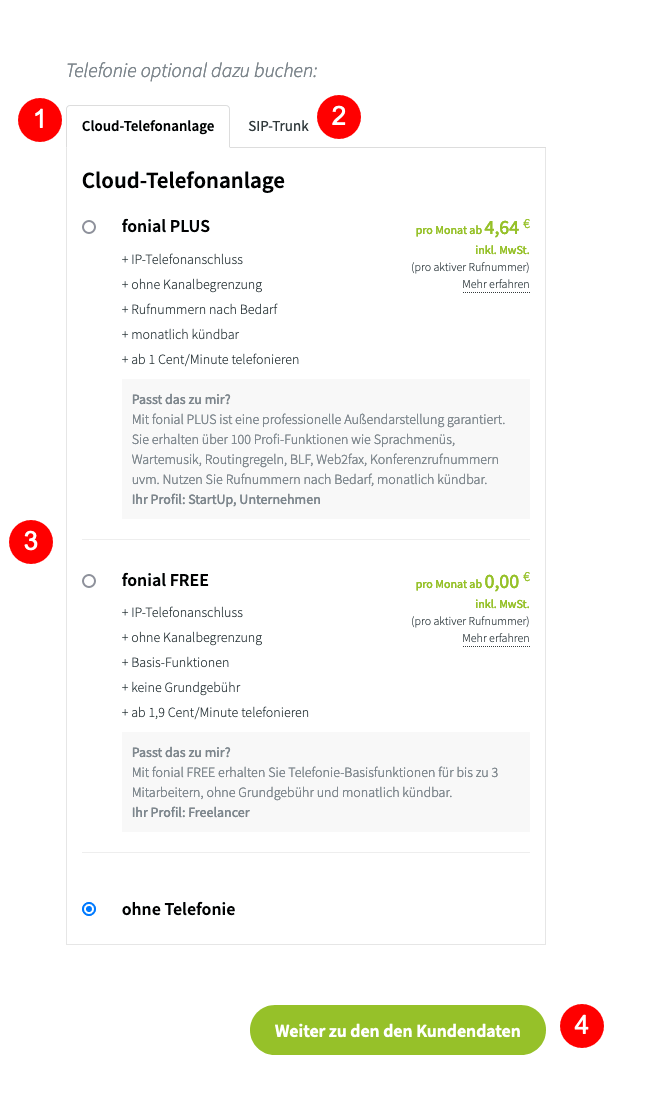 DSL und Telefonie buchen
