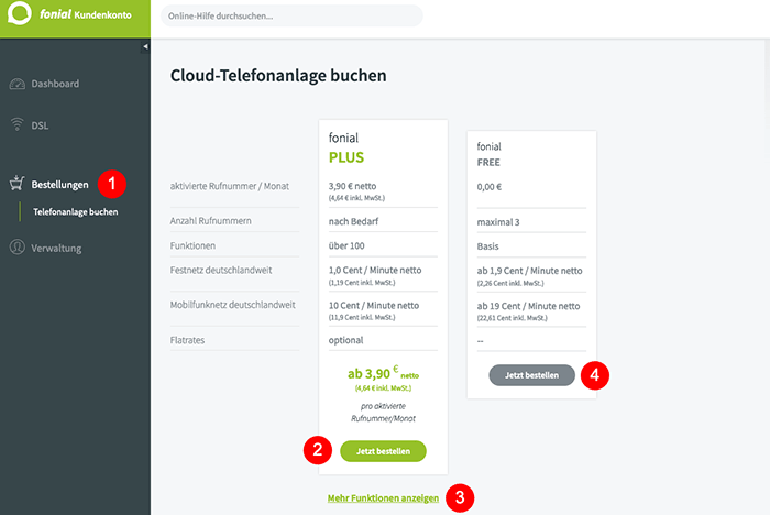 Telefon zu DSL buchen