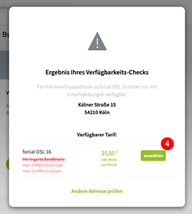 Eingeschränkte DSL Verfügbarkeit