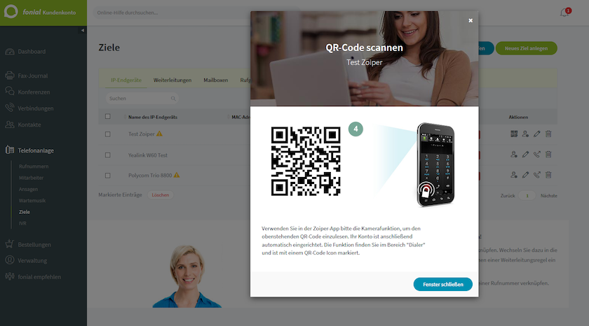 Zoiper Einrichtung mit QR Code Schritt 4
