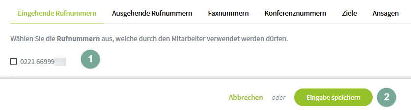 Eingehende Rufnummer