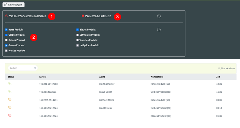 Control Panel Standalone: Einstellungen