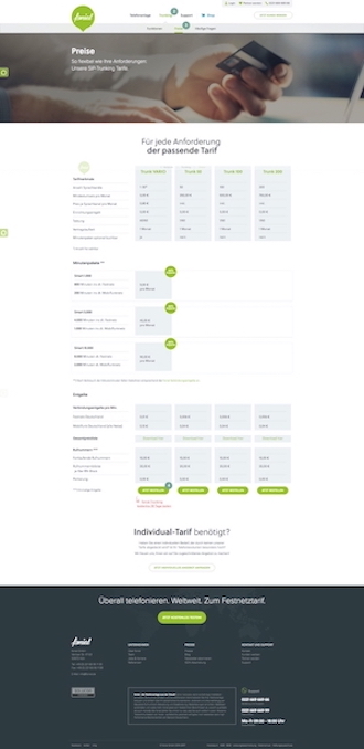 fonial Trunking Tarifauswahl