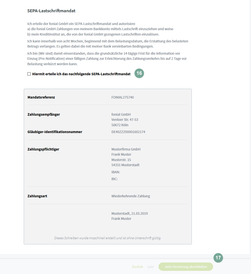 SEPA-Lastschritmandat erteilen