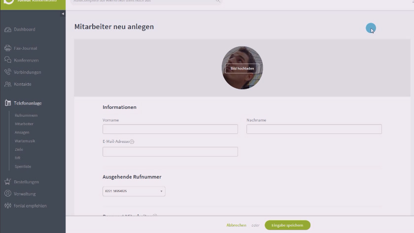 fonial Kundenkonto Videovorschau Mitarbeiter anlegen