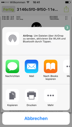 Sendebericht auf iPhone herunterladen fonial E-Fax-App